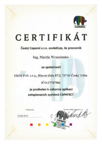 Caparol certifikát